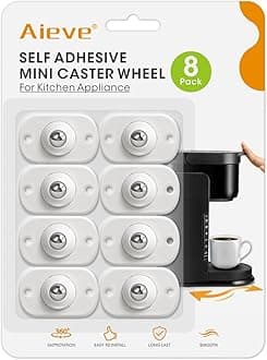 Aieve Appliance Sliders for Kitchen Appliances, 8 Pack Small Appliance Wheels, Self Adhesive Caster Wheels, Appliance Rollers, Mini Swivel Wheels for Countertop Easy Moving, K5409A02USF