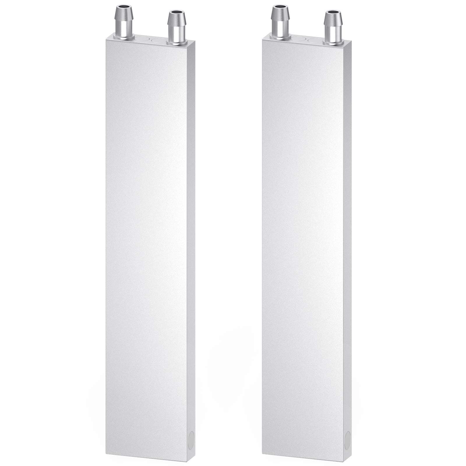 Aluminum Water Cooling Block, Liquid Water Cooler Heat Sink System for PC Computer CPU Graphics Radiator Heatsink Endothermic Head Silver 2pcs(40mm x 200mm x 12mm)