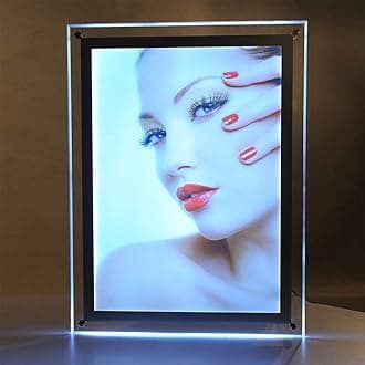 LED Illuminated Poster Frame, Transparent LED Light Box - A2 (42x59.4cm) Picture Holder for Restaurants, Bars, Hotels, Shopping Centers or Interior Decoration