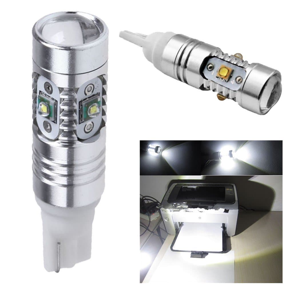 10Pcs Cree XP-E High Power LED 25W T10 168 194 White Bulb Reverse Backup Light