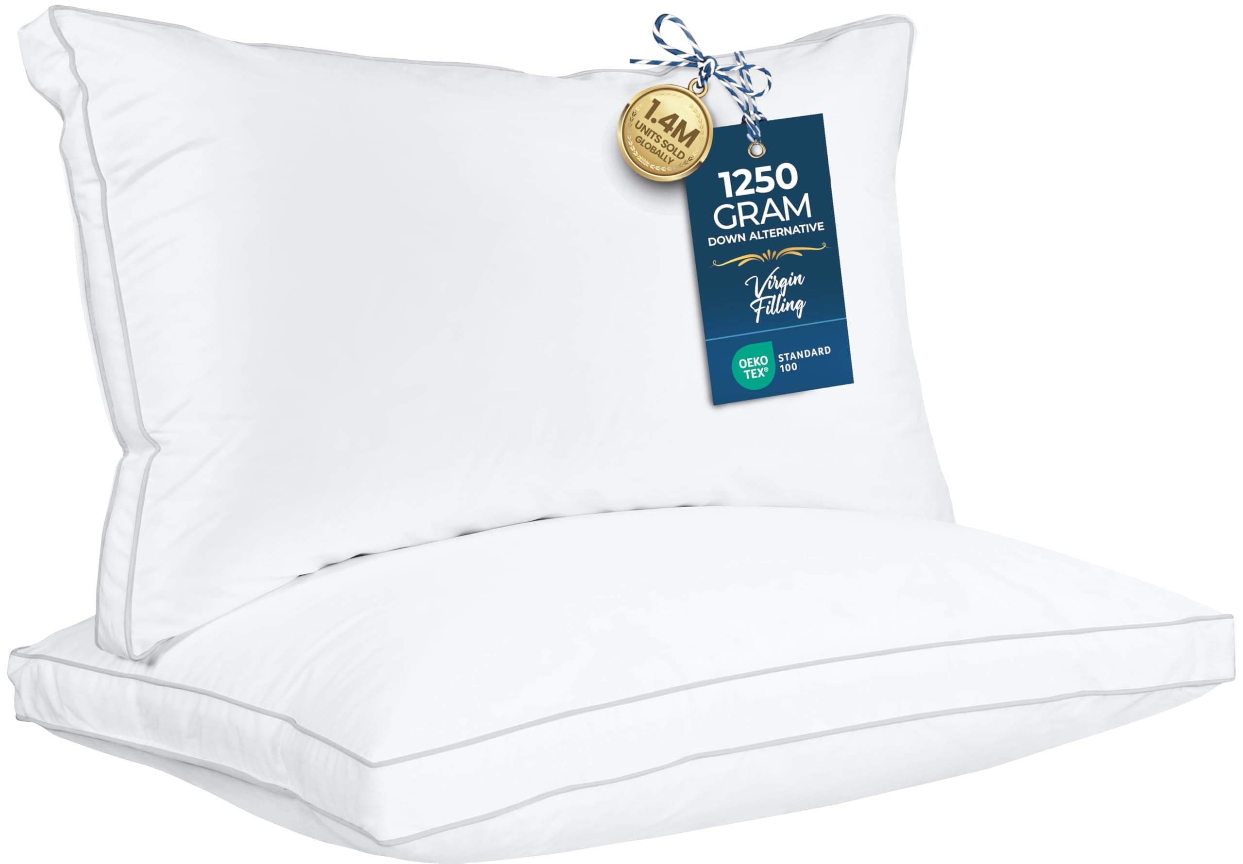 Utopia Bedding Bed Pillows for Sleeping King Size (White), Set of 2, Cooling Hotel Quality, Gusseted Pillow for Back, Stomach or Side Sleepers