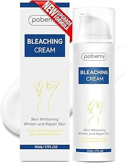 Pobemy Skin Bleaching Cream, Dark Spot Remover for Face, Intimate Areas & Body, Vitamin C Lightening for Underarms, Knees, Elbows, Inner Thighs, Bikini Line – Sensitive Skin Lightening Cream- 1.7FL OZ