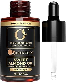 Plant Based Sweet Almond Oil for Skin, Hair, Nails & Body – Organic Cold Pressed Badam Oil – Ideal for Glowing Skin, Hair Growth, Nail Care & Baby Massage