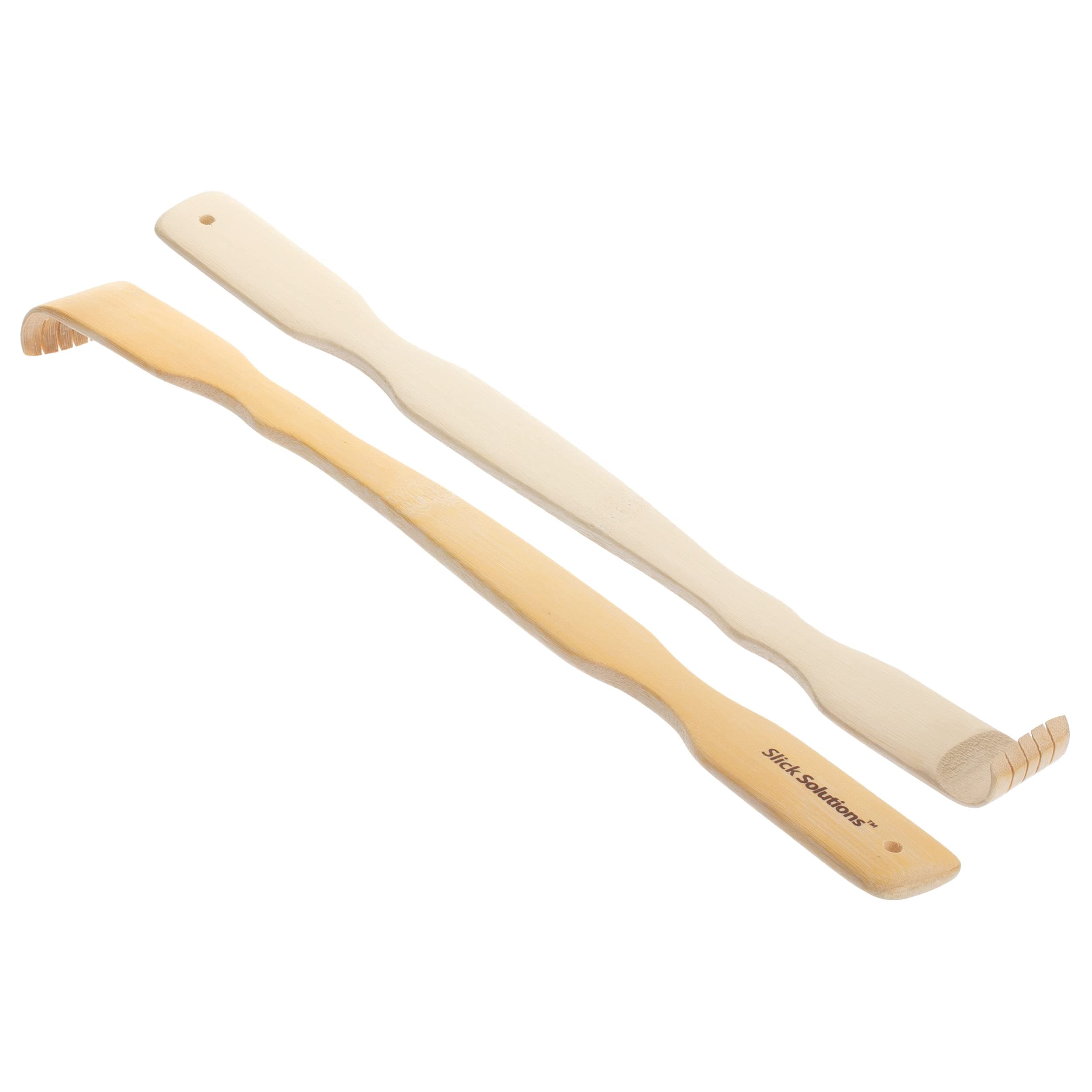 Slick Solutions Slick- Bamboo Back Scratcher, 16.5", 2 Pcs, Back Scratcher For Men And Women, Wooden Back Scratcher Long Handle, Back Scratcher Bamboo, Wood Back Scratcher