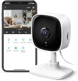 Tapo TP-Link Indoor Security Camera for Baby Monitor, Dog Camera w/Motion Detection, 2-Way Audio Siren, Night Vision, Cloud & SD Card Storage(Up to 128 GB), Works w/Alexa & Google Home (C100)