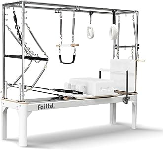 Aluminium Pilates Reformer,Pilates Reformer Equipment with Reformer Accessories, Reformer Box, Padded Jump Board, Reformer Pilates Machine for Home Workouts