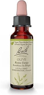 Bach Original Flower Remedies, Olive (Non-Alcohol Formula) - Restore Energy - Natural Homeopathic Flower Essence for Emotional Balance - Vegan, Gluten Free, Sugar Free - 10mL Dropper