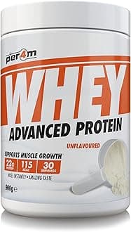 Whey Protein Powder | High Protein Shake for Muscle Growth & Recovery | Low Sugar Gym Supplement | Sports Nutrition Drink + Amino Acids (900g, Unflavoured)