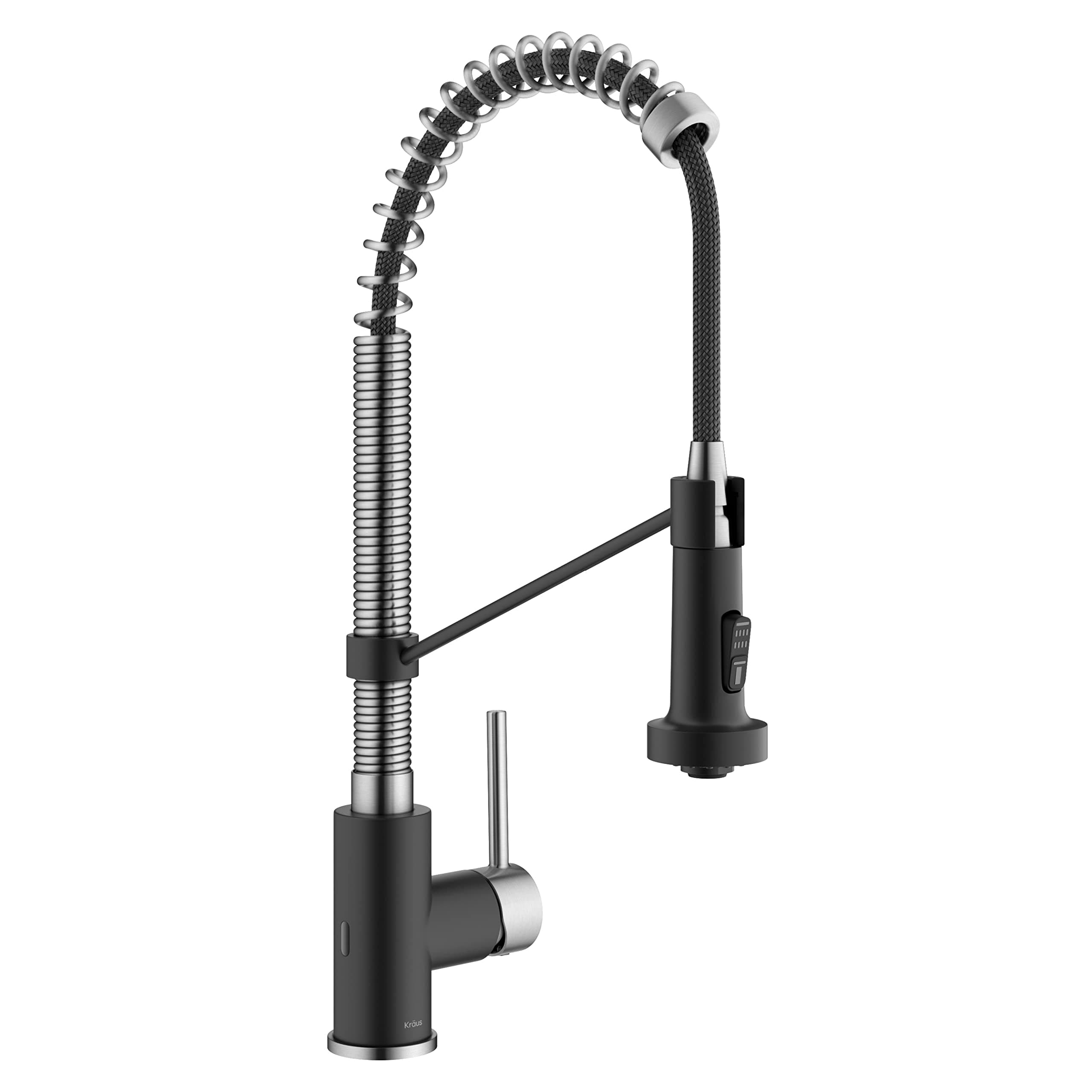 - Bolden Touchless Sensor Commercial Style 2-Function Single Handle Pull Down Kitchen Faucet in Spot-Free Stainless Steel/Matte Black, KSF-1610SFSMB