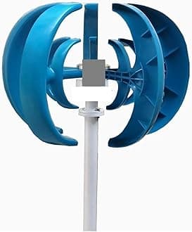 3000W 5000W 5KW Wind Turbine Windmill Generator Vertical 12V/24V/48V Low Noise Speed Start with Hybrid Controller Low Starting Speed for Home(Blue,48V_3KW)