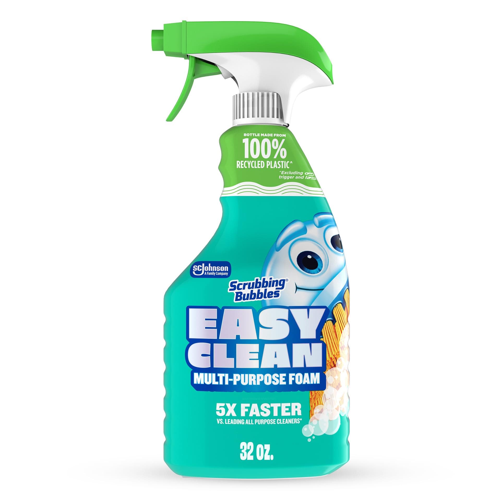 Easy Clean Foaming Bleach-Free Bathroom All Purpose Cleaner, Fast-Acting Foam Cleans Limescale, Dirt and Grime on Showers, Sinks, Toilets, Tiles, Counters, & More, 32oz Spray
