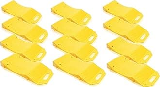 Zone Tech Tire Saver Ramps - Premium Quality Anti- Slip Design Portable Highly Visible Yellow Wheel Rest Vehicle Storage-Flat Spot and Flat Prevention (12-Pack)