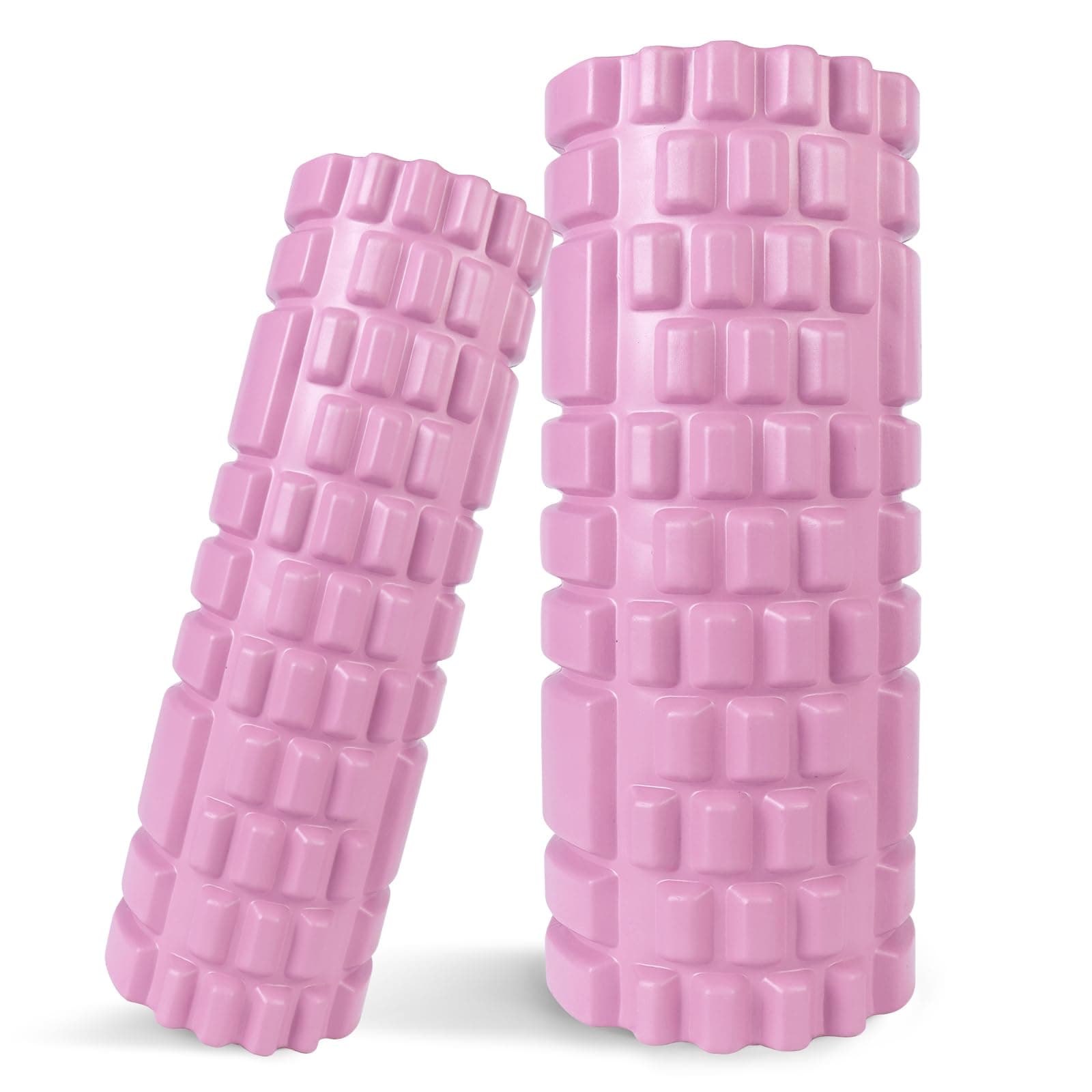 Foam Roller Set for Deep Tissue Muscle Massage, 2 High-Density Patented Foam Roller (12" and 13"), Trigger Point Fitness Exercise Muscle and Back Roller for Fitness and Yoga (Pink)
