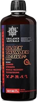 - Black Thunder Active+ 3825MG Testo Supplement for Men with Shilajit Ashwagandha Gokshura Safed Musli Herbal Muscle Gainer Energy Drink, Stamina No Sugar No Caffeine (500ml)