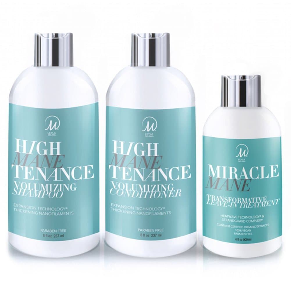 Trio Set High Manetenance, Includes Shampoo, Conditioner and Miracle Mane Leave in Conditioner - Hair Care, Full Hair Treatment on the go - msrp $70