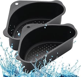 Plastic Multipurpose Kitchen Sink Corner Dish Organizer Tray Strainer Basket Drainer, Dustbin Storage Removable Holder Stand Rack, Waste Dispenser With Suction Cup (Pack Of 2)