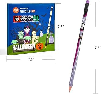 ECOTREE Halloween Party Favors, Pre-sharpened Halloween Pencils #2 for Kids, Halloween Gifts, 48 Count