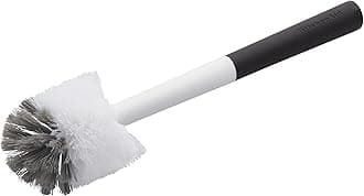 Narrow Neck Bottle Brush for Travel Mugs, Water Bottles, Vases, and More, Non Slip Comfort Grip Handle, Black and White