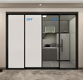 (59.5" x 118.5") Window Privacy Film | PDLC Switchable, Window Film | Smart Film for Windows and Home Office Window | Adhesive Privacy Film | Heat Insulation UV Blocking - Clear to Opaque