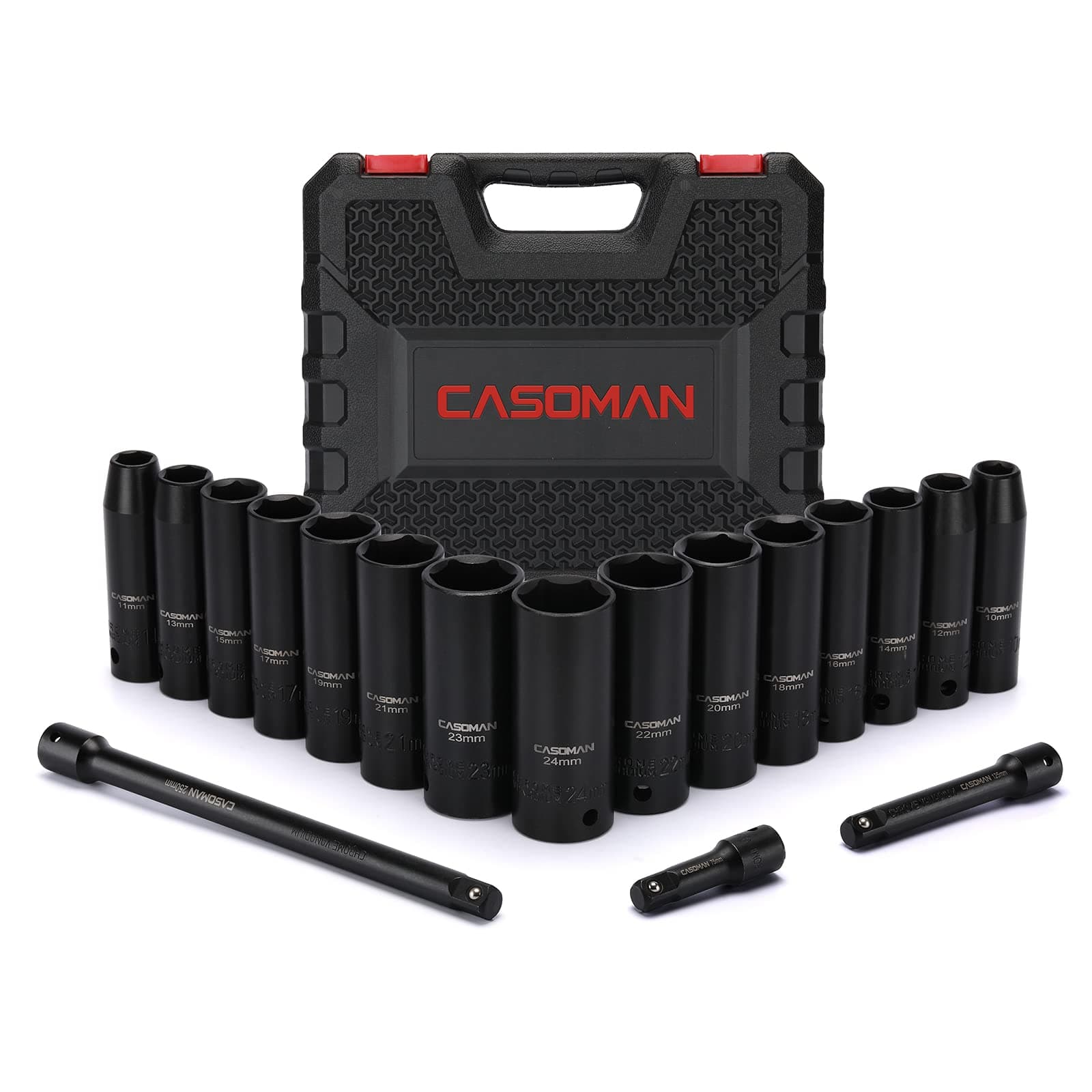 18PCS 1/2-Inch Drive Deep Impact Socket Set