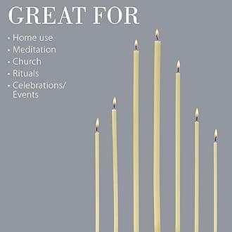 Danilovo Thin Taper Beeswax Candles - Honey-Scented, Decorative Candles Ideal for Birthday Decoration or Church Prayers - White Drip Free, Tall & Smokeless Pack of 200 pcs, 5.9 x 0.2 inch