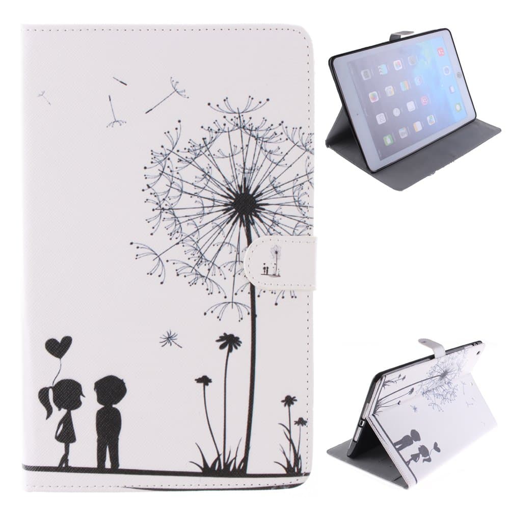 Case for iPad Mini,Cover for iPad Mini,Case for ipad Mini with Retina Display,Leather Case for iPad Mini,Flip Case for iPad Mini,IFEDA Dandelion Painted White PU Leather Flip Protective Case Cover with Stand for Apple Ipad Mini / Ipad Mini 2 / Ipad Mini with Retina Display