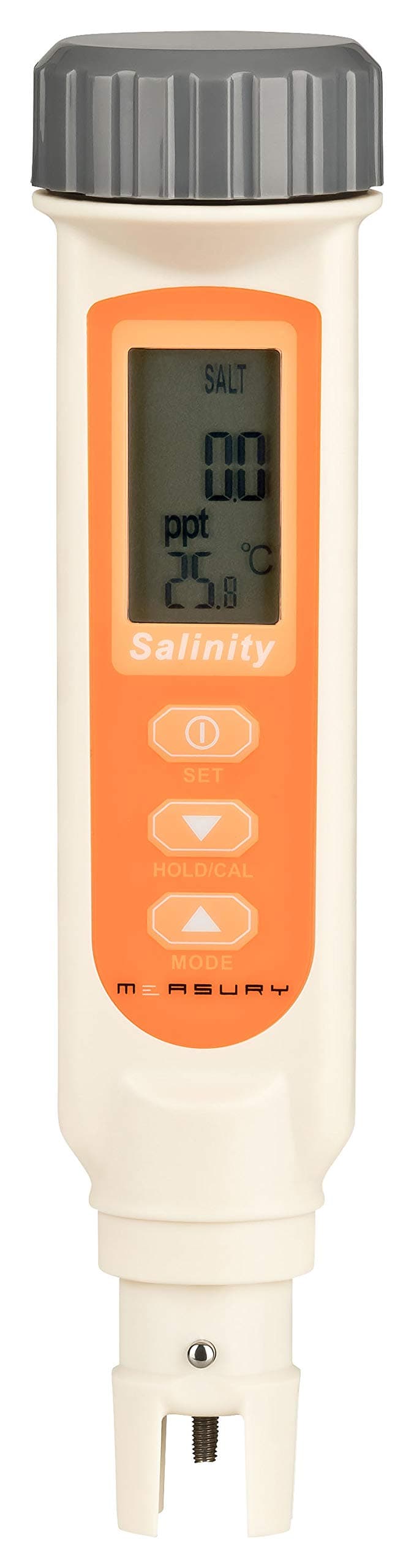 Measury Salinity Meter Refractometer, Digital Salinity Tester for Aquarium, Koi Pond and Pool, Salt Meter 0.0-42.00 PPT, 0.0% - 4.2%, 0.950 – 1.080 S.G. - Marine Saltwater Tank Salinometer Checker
