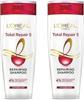 L Oréal ParisTotal Repair 5 Repairing Shampoo 4% Repair Concentrate With KERATIN For Damaged Hair 180ml (PACK OF 2)