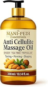 TMPE Anti Cellulite Shape-Up Slimming Massage Oil with Natural power of Triphaladi, Ginger & Tea-Tree Oils. Toning, Firming & Shaping. No More Bumpy Skin, Strawberry Legs. Cellulite Remover for Legs – 300ml