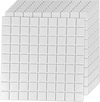 JOLOV3D Wall Panels, Pack of 12 Tiles Wall Panels, Waterproof, Heat Resistant, 19.7 x 19.7inch PVC Wall Panel, Matt White Diamond Design 32 Sq Ft,for Living Room,Hotel Lobby,Game Room (Mosaic)