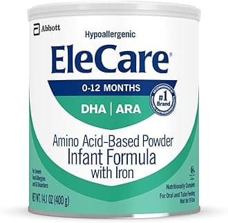 EleCare Hypoallergenic Amino Acid-Based Infant Formula, Complete Nutrition for Food Allergies and GI Conditions, Amino Acid-Based Baby Formula Powder, 14.1-oz Can