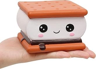 Anboor Squishies Smore Slow Rising Squishy Toy for Kids Soft Cookies Sandwich Scented Stress Relief Realistic Food Cute Squeeze Squish Toy