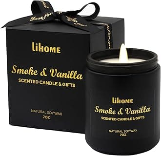 男性用キャンドル - 部屋の装飾 男性用ギフト 天然ソイワックスキャンドル ホームの香り スモークバニラブラックキャンドル