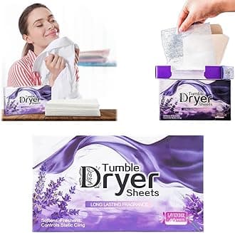 Azonee Dryer Sheets - Clothing Softness Sheet, 1 Box/40 Count Natural Fabric Softener with Plant-Based Formula, Removes Static Cling, Gentle on Clothes - for Soothing(Lavender Incense)