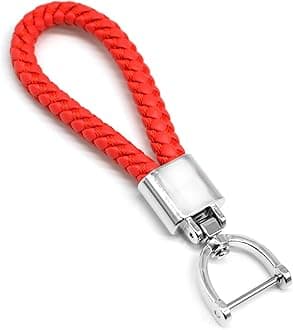Leather Keychain Red