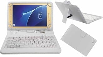 Acm USB Keyboard Case Compatible with Samsung Galaxy J Max Tab Tablet Cover Stand Study Gaming Direct Plug & Play - White