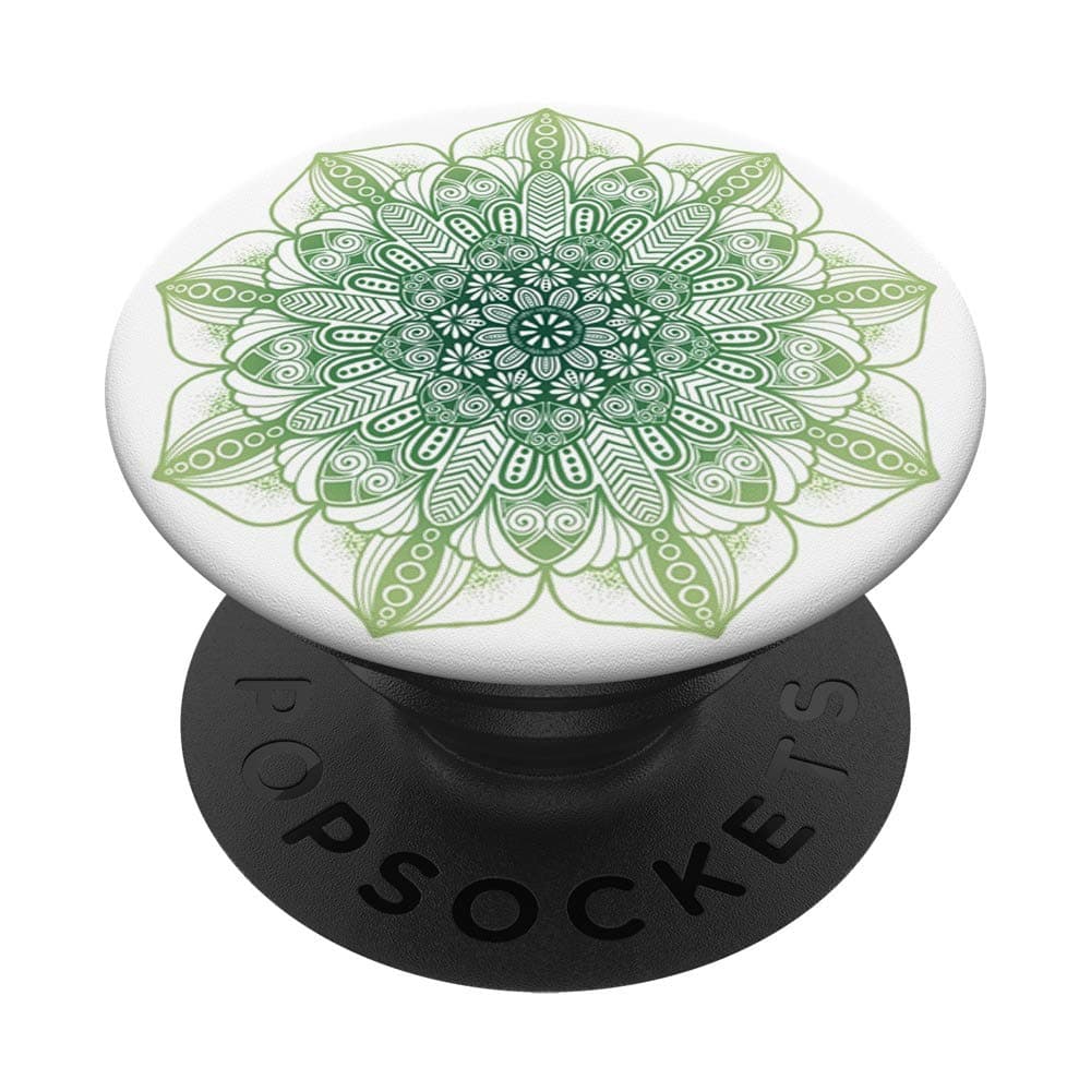 Green Mandala Pop Mount Socket Cute Knob Divine Mandala PopSockets PopGrip: Swappable Grip for Phones & Tablets PopSockets Adhesive PopGrip