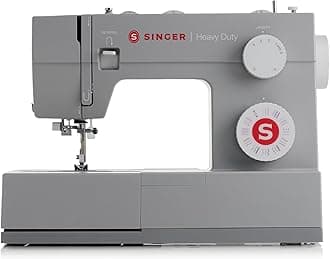 SINGER® Heavy Duty 4452 (Grey) High Speed Sewing Machine + Accessories | 32 Built-In Stitches Deliver 110 Stitch Applications | 50% More Power for Thick Fabrics, 1100 Stitches/Min, 1-Step Buttonhole