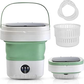 Portable Washing Machine,12L Mini Washer with Foldable Design, Has 3 smart Modes for Travel,Apartment,Baby Clothes,Socks camping, RV (Green)