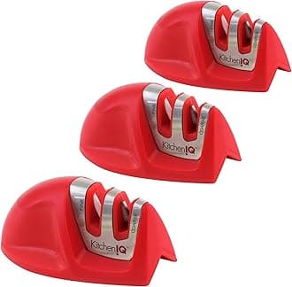 51421 Edge Grip 2-Stage Knife Sharpener, Red 3-Pack