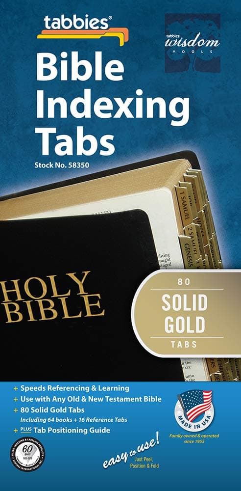 Tabbies 58350 Old & New Testament, 80 Solid Gold Tabs Including 64 Books & 16 Reference Tabs