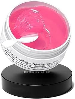 COSRX Pink Peptide Collagen Hydrogel Eye Patches Wrinkle Patches for Puffy Eyes, Dark Circles, Eye Bags, Wrinkles and Fine Lines, Firming and Depuffing Under Eye Masks, Korean Skincare 60 Patches