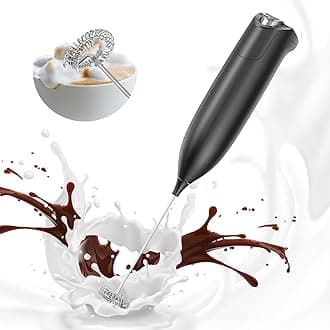 CIRCLE JOY Milk Frother Handheld, Electric Mini Milk Foam Wand with Stainless Steel Whisk, Battery Operated Drink Mixer for Coffee/Lattes/Cappuccino/Matcha