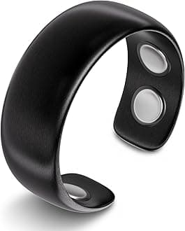 MagnetRX® Magnetic Ring - Elegant Stainless Steel Ring - Magnet Rings for Men (Black | Size: 10)