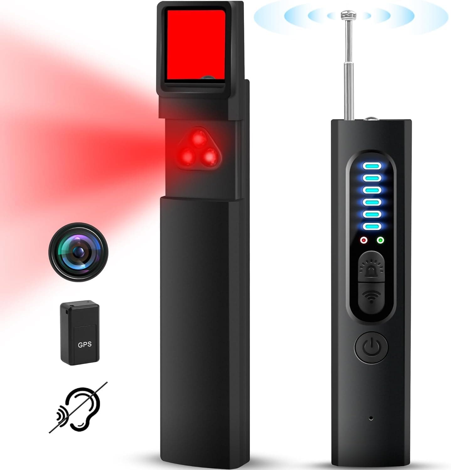 Hidden Camera Detector, Anti-Spy Camera Detector, Hidden Device GPS Detector, Bug Detector, RF Wireless Signal Scanner, Camera Detector for Hotels, Home, Office, 5 Levels Sensitivity