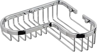 Solid Brass Corner Wire Soap Basket Shower Caddy for Hotel Bathrooms in Polished Chrome Finish