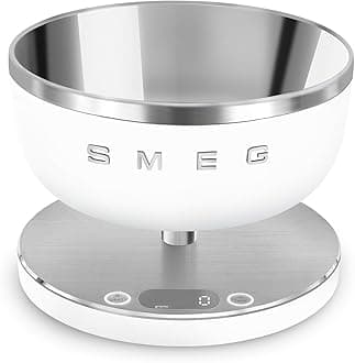 SMEG Contemporary Digital Kitchen Scale with Removable Bowl (White)
