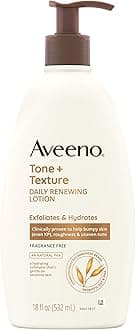 Tone + Texture Daily Renewing Body Lotion With Prebiotic Oat, Gently Exfoliates & Hydrates Sensitive Skin, Rough Skin, Fragrance-Free, Fl. Oz, 18 Ounce (Pack of 1)