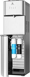 Self Cleaning Bottleless Water Cooler Water Dispenser - 3 Temperature Settings - Hot, Cold & Room Water, Durable Stainless Steel Cabinet, NSF Certified Filter- UL Listed