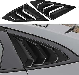Window Louvers Compatible with 2018-2022 Honda Accord, Air Vent Cover for Left & Right Rear Side Window, Glossy Black, 2PCS